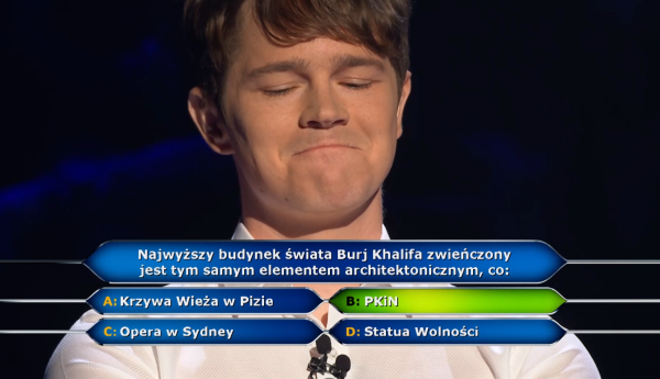 Milionerzy: Maciej Adamski w poniedziałek usłyszy pytanie za milion!